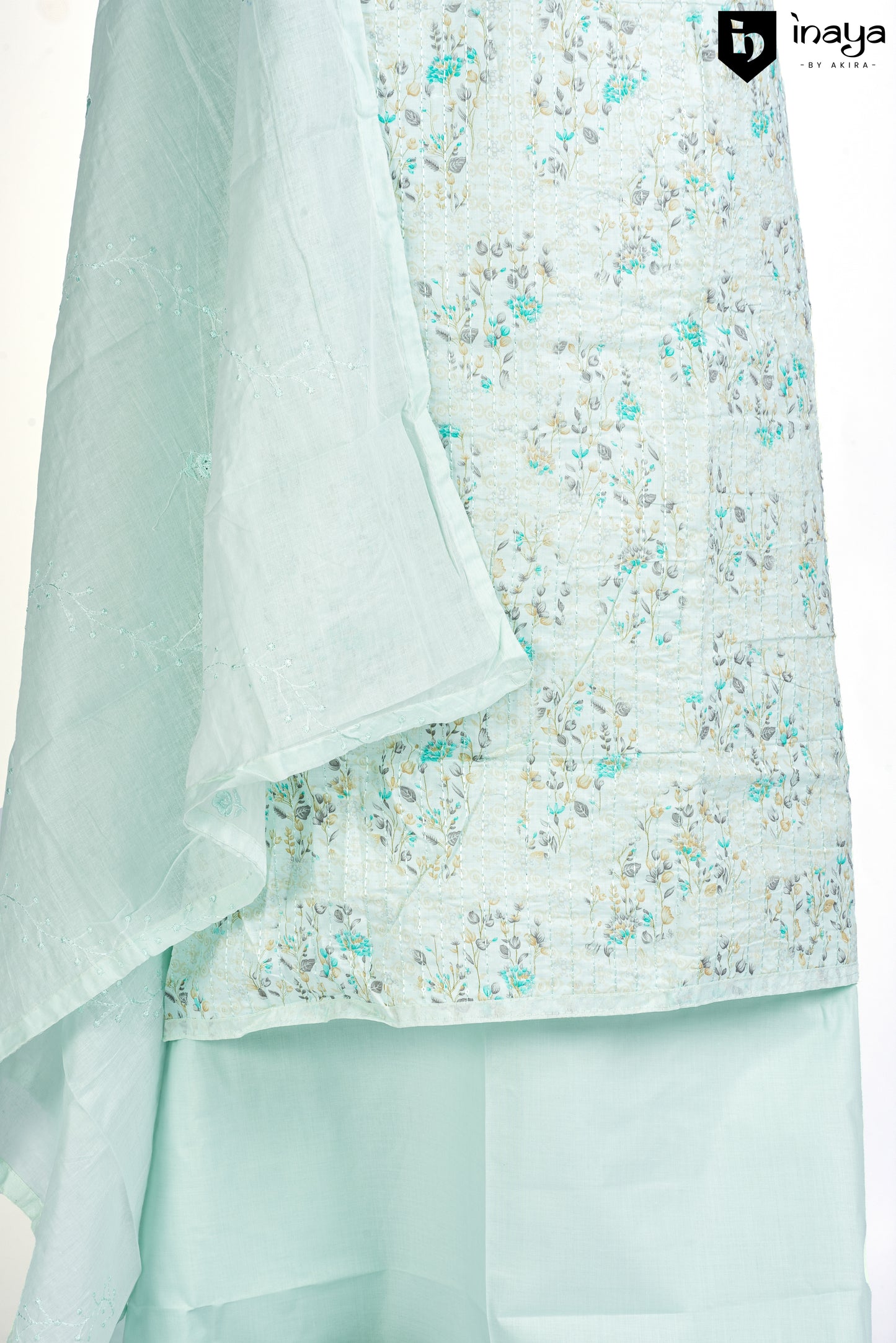 Serene Aqua Cotton Suit