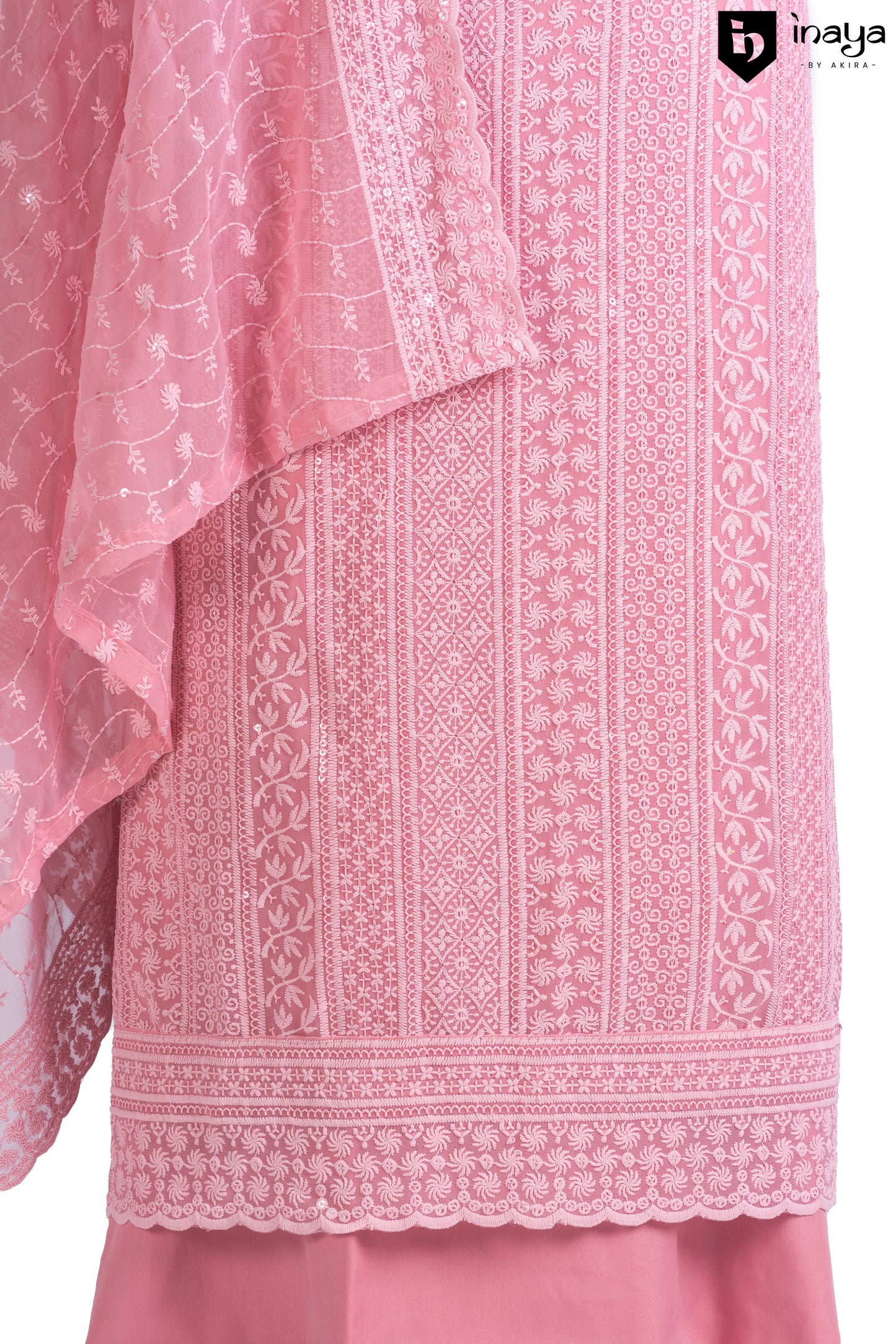 Blush Elegance Georgette Chikankari Suit Set