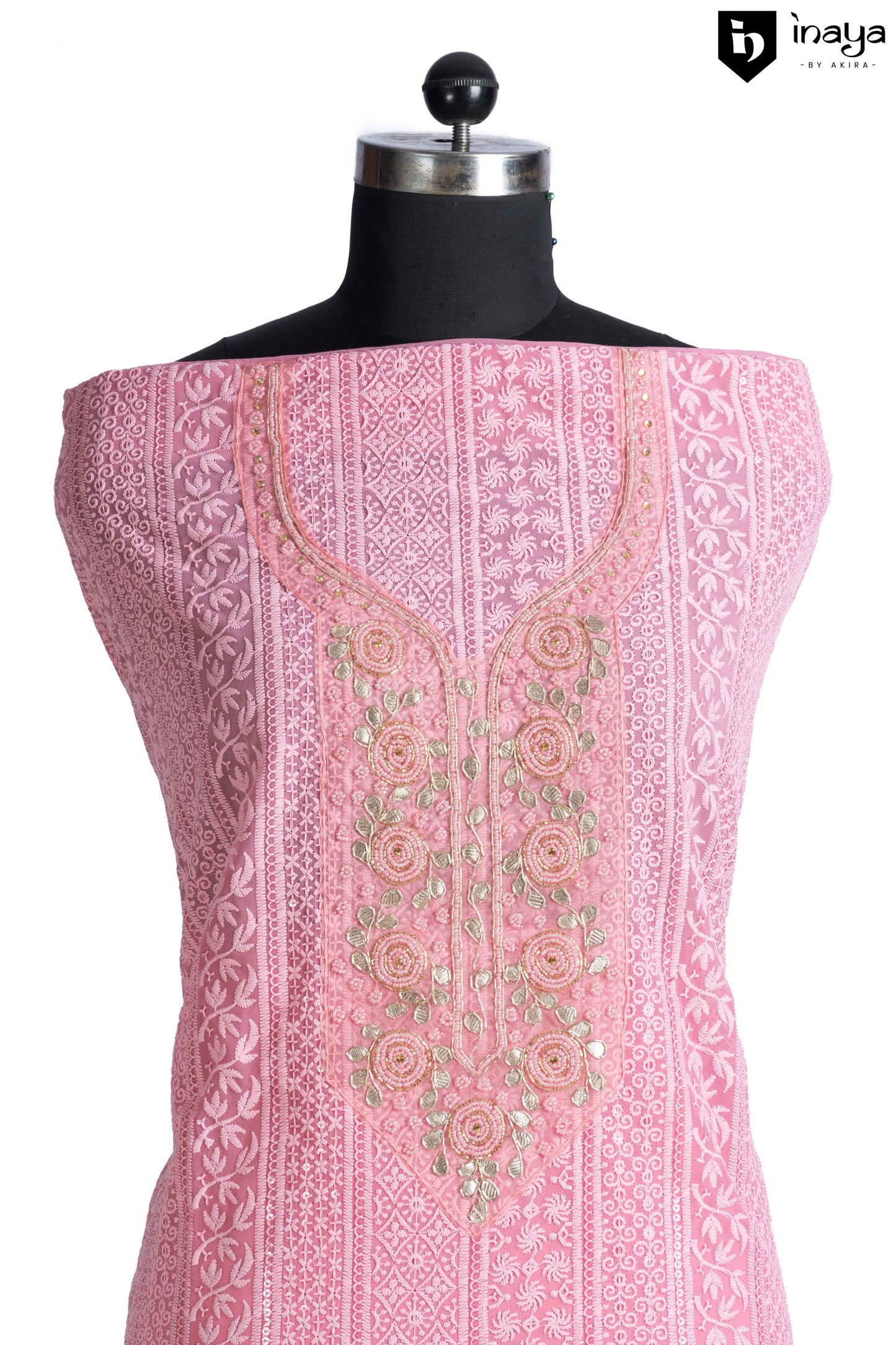 Blush Elegance Georgette Chikankari Suit Set