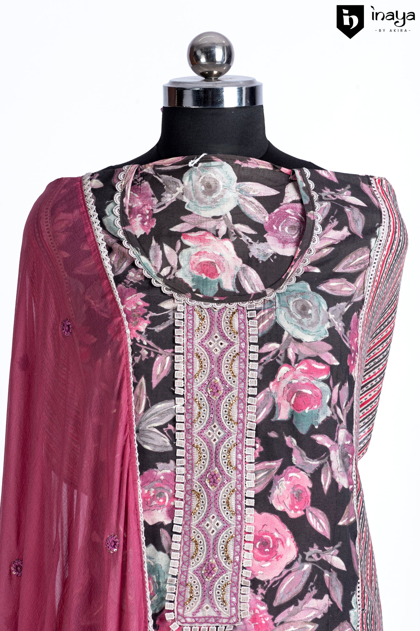 Rayon Cotton Suit with Embellished Dupatta