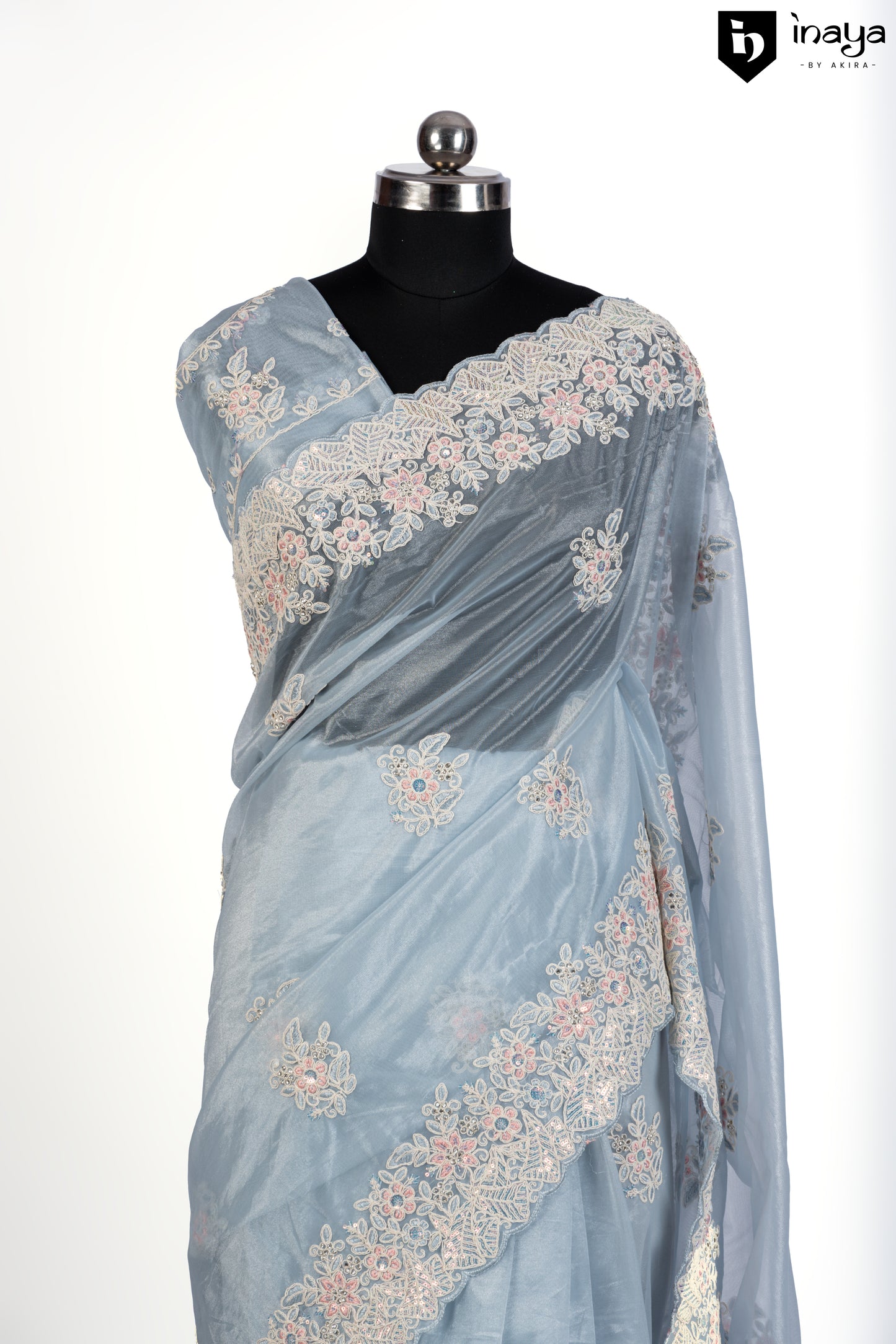 Sky Blue Serenity Organza Saree