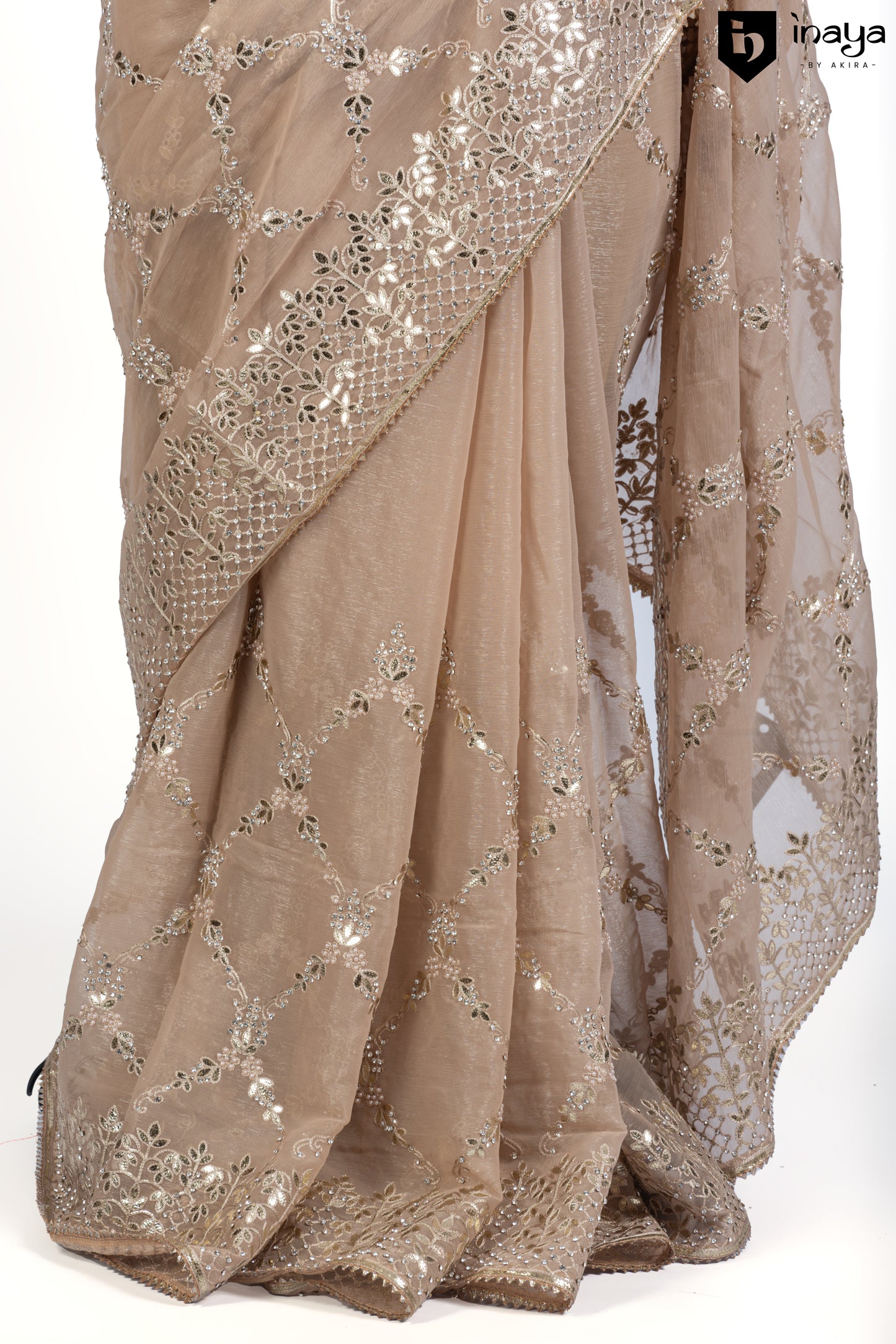 Misty Chiku Embellished Chiffon Saree