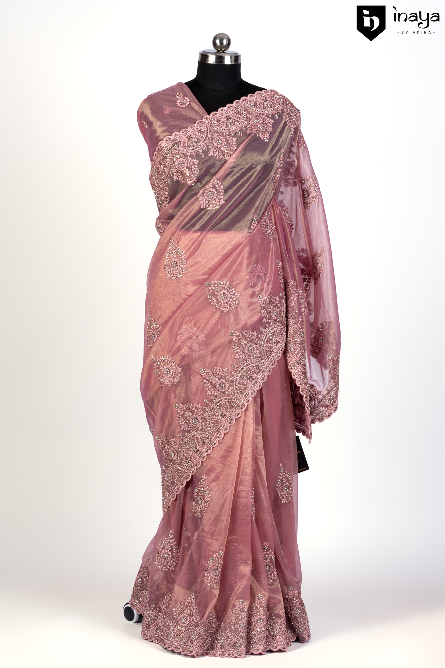 Blush Pink Organza Dreamscape Saree