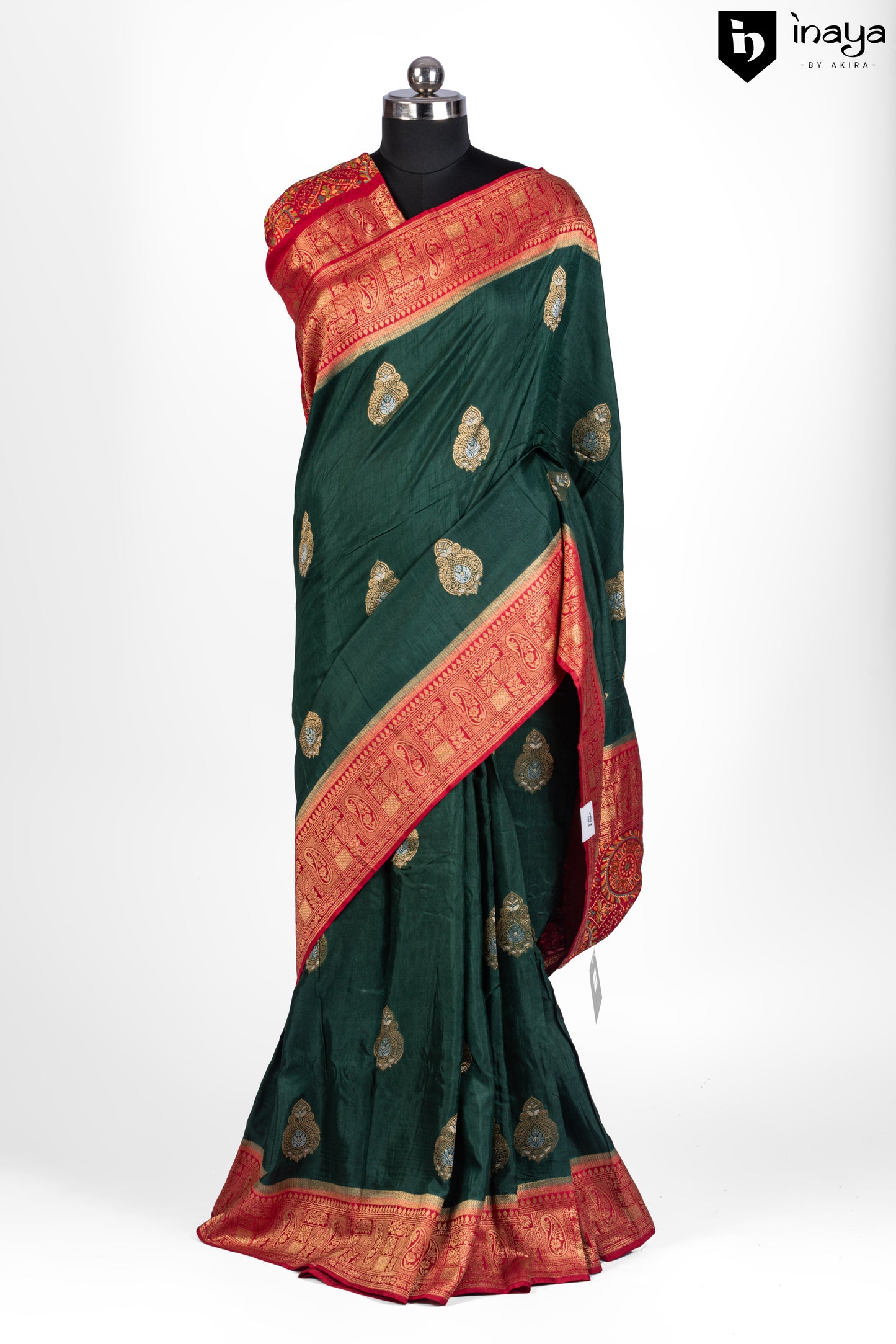 Emerald Elegance Banarasi Silk Saree