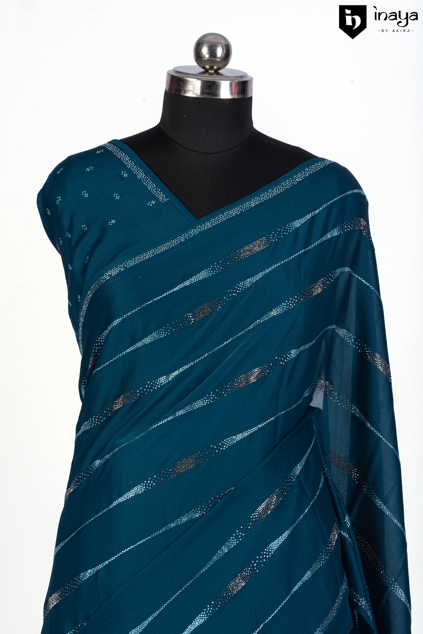 Teal Serenity Georgette Saree