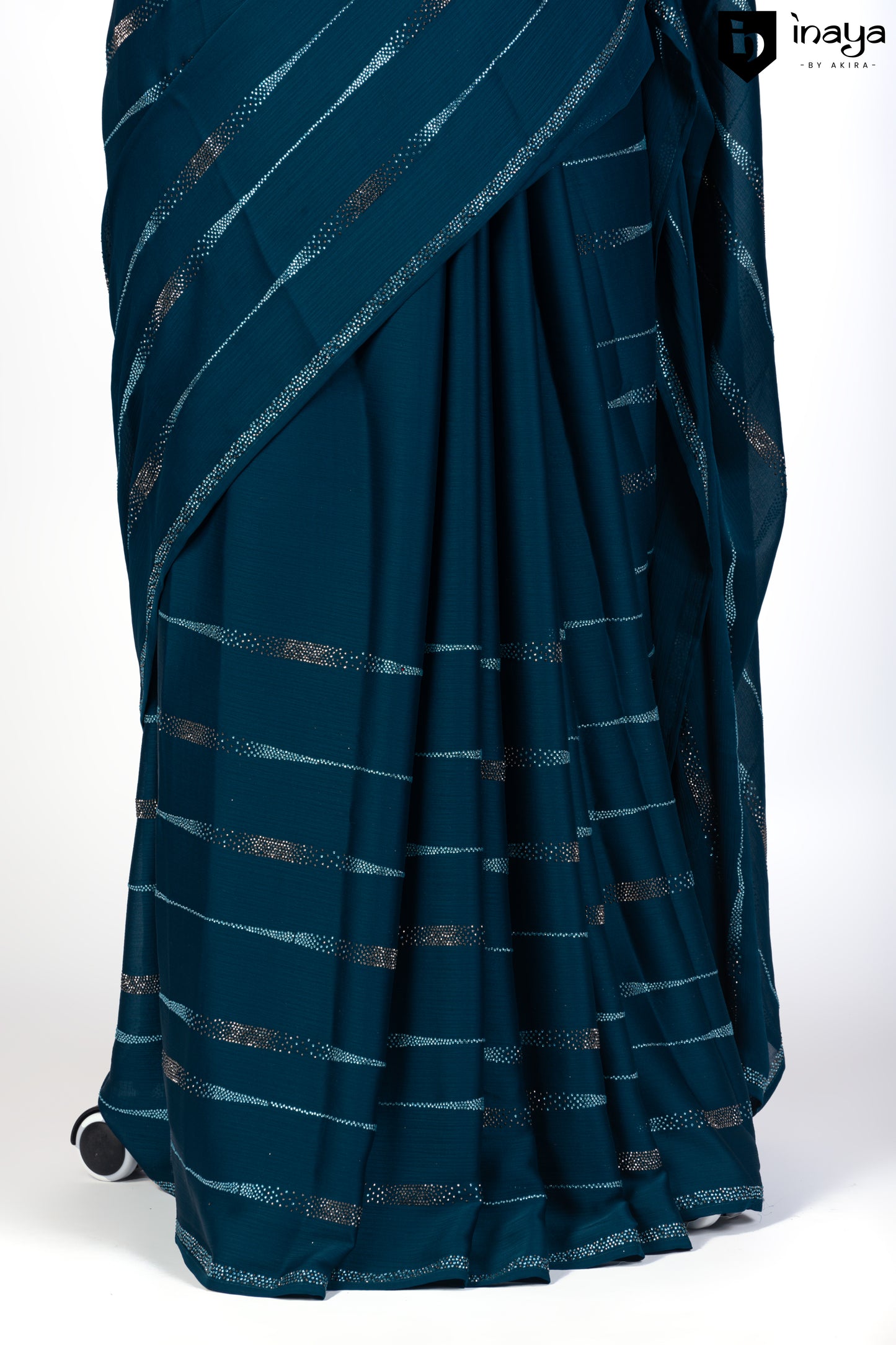 Teal Serenity Georgette Saree