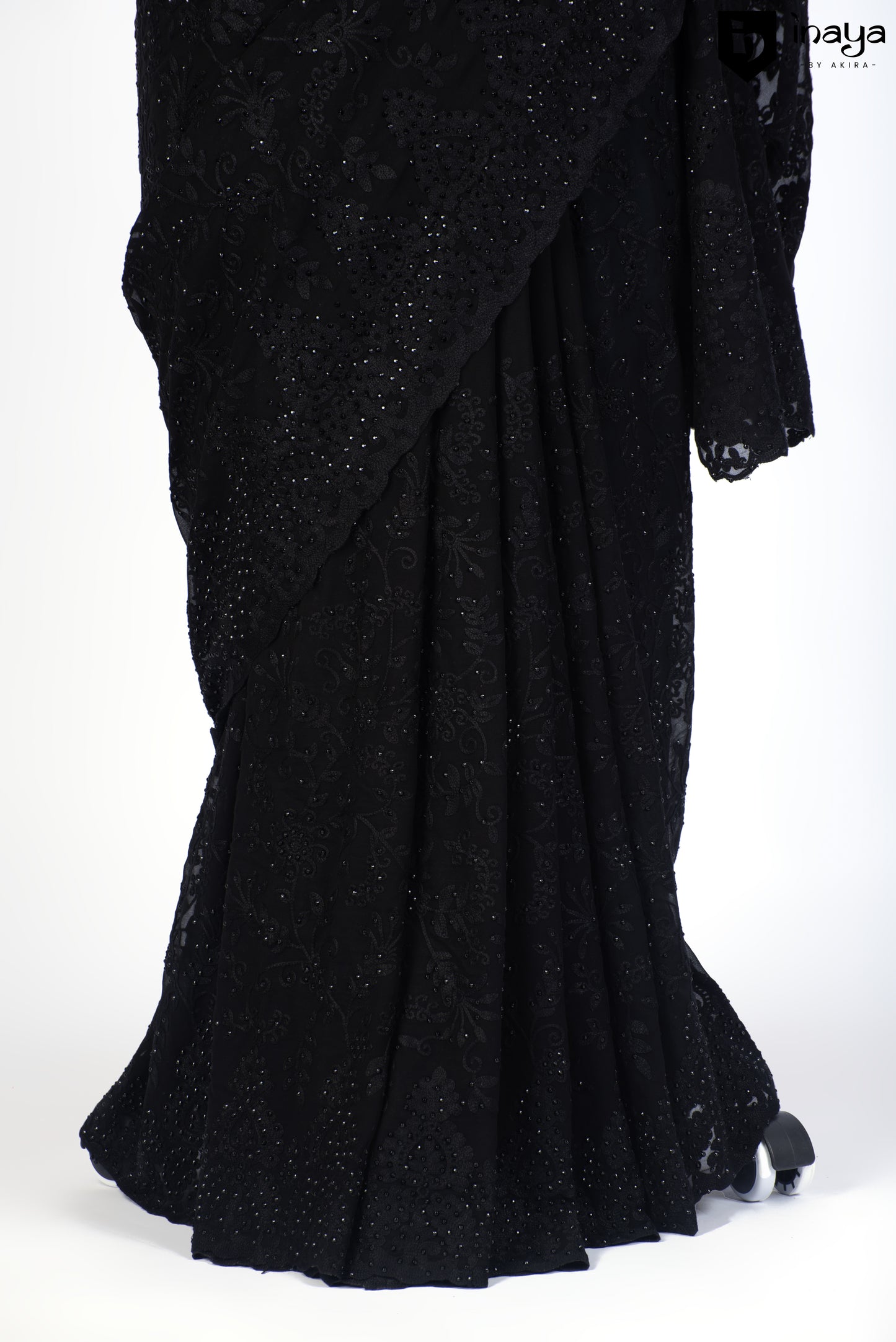 Midnight Shimmer Chiffon Saree