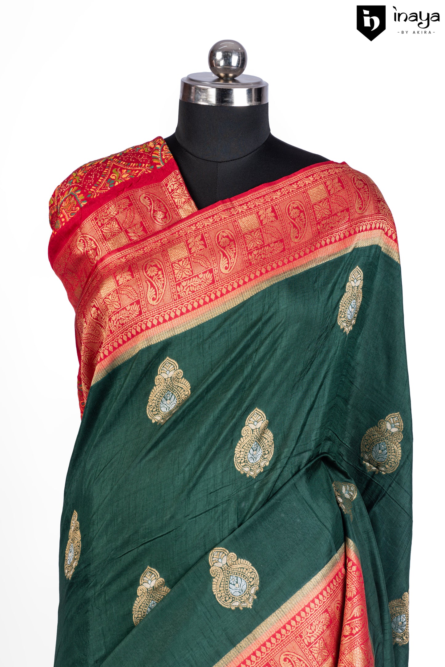 Emerald Elegance Banarasi Silk Saree