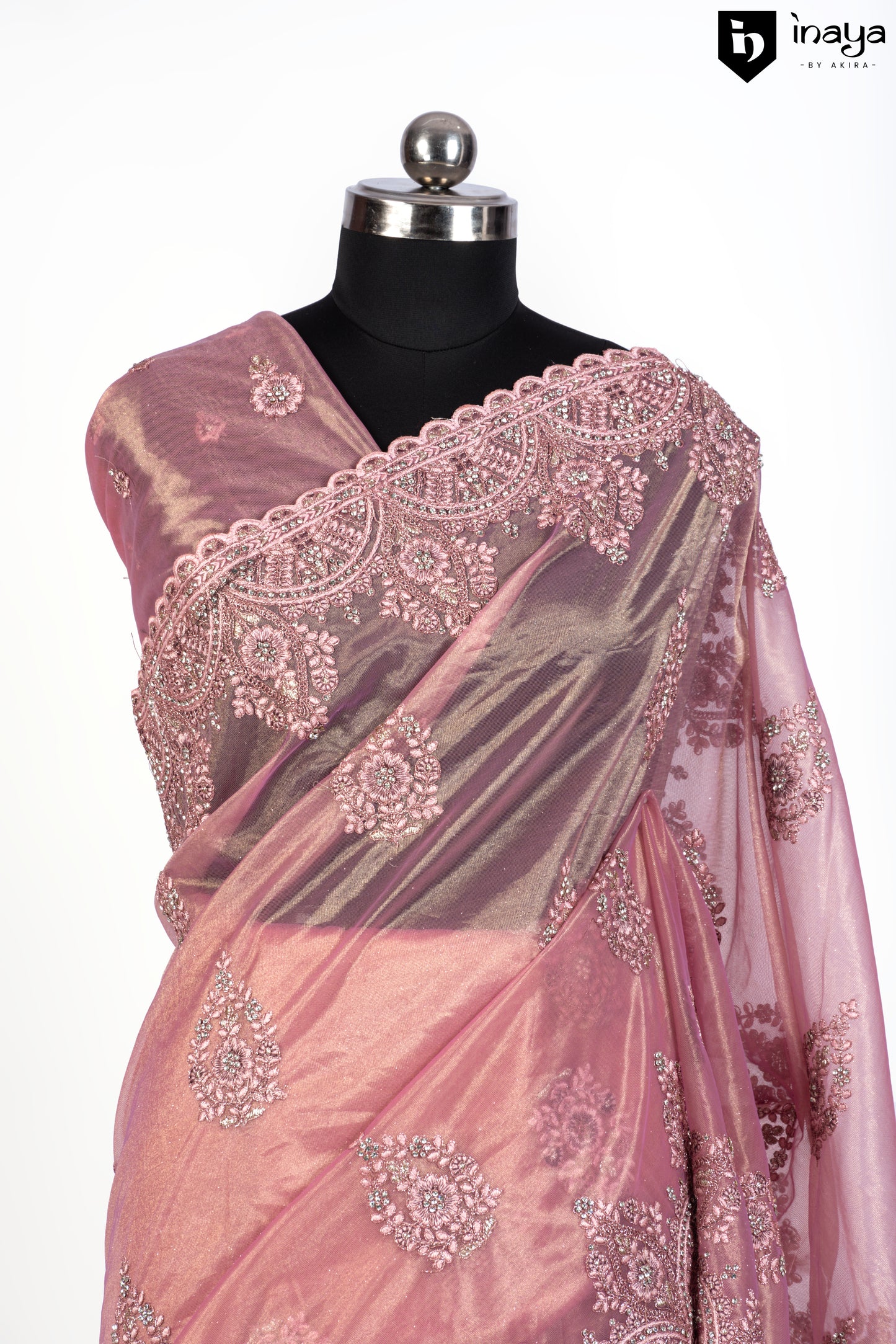 Blush Pink Organza Dreamscape Saree