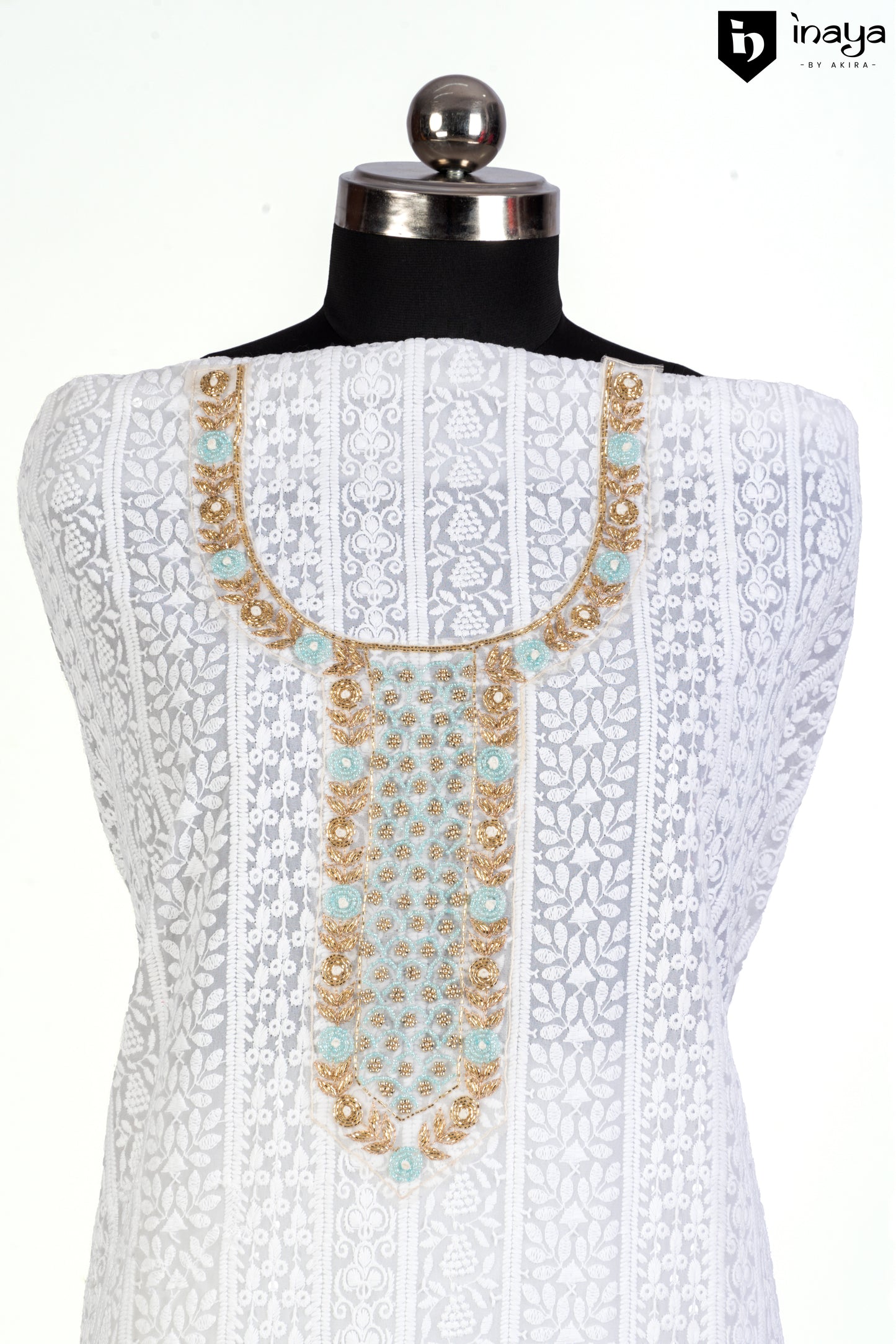 Ethereal White Chikankari Georgette Suit Set