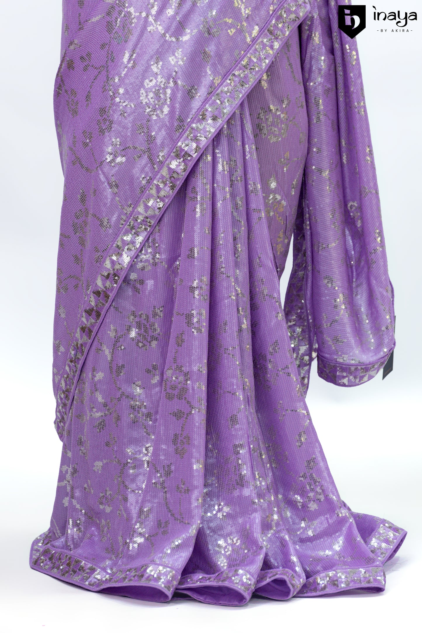 Lavender Whispers Sequin Georgette Saree