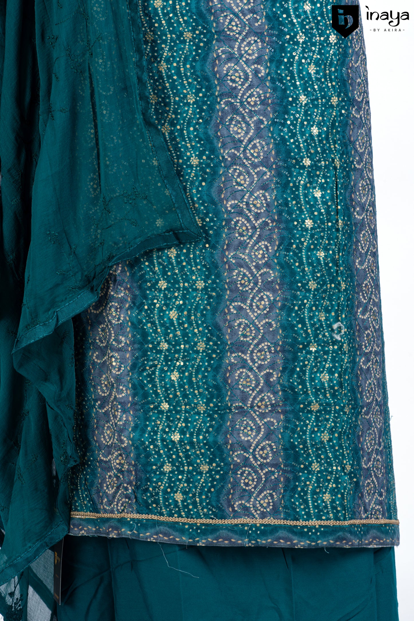 Majestic Teal Printed Cotton Suit Set