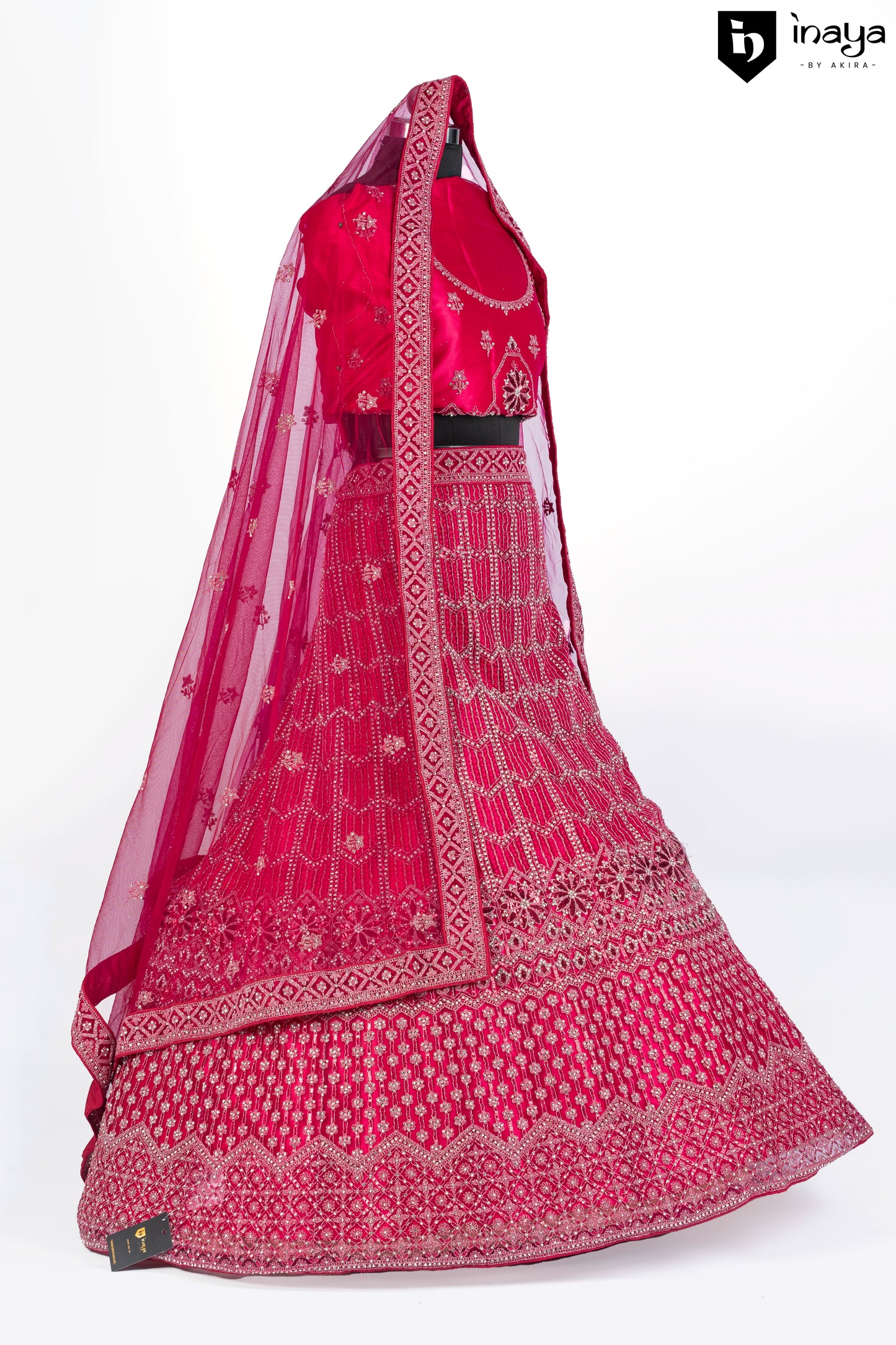 Elegant Fuchsia Pink Traditional Semi Stitched Lehenga Choli with Embellished Dupatta