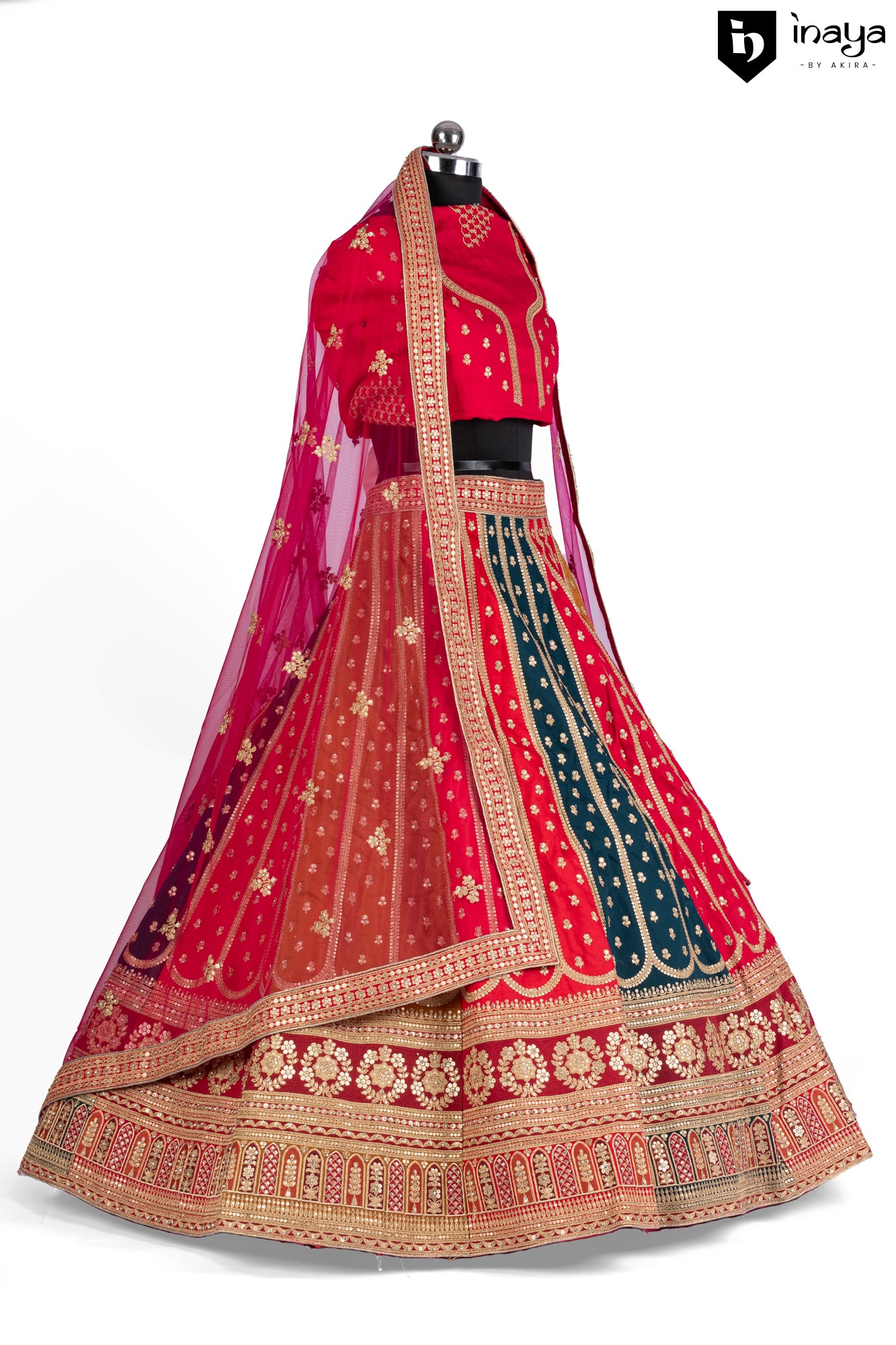 Vibrant Multi-Colored Silk and Net Semi-Stitched Lehenga