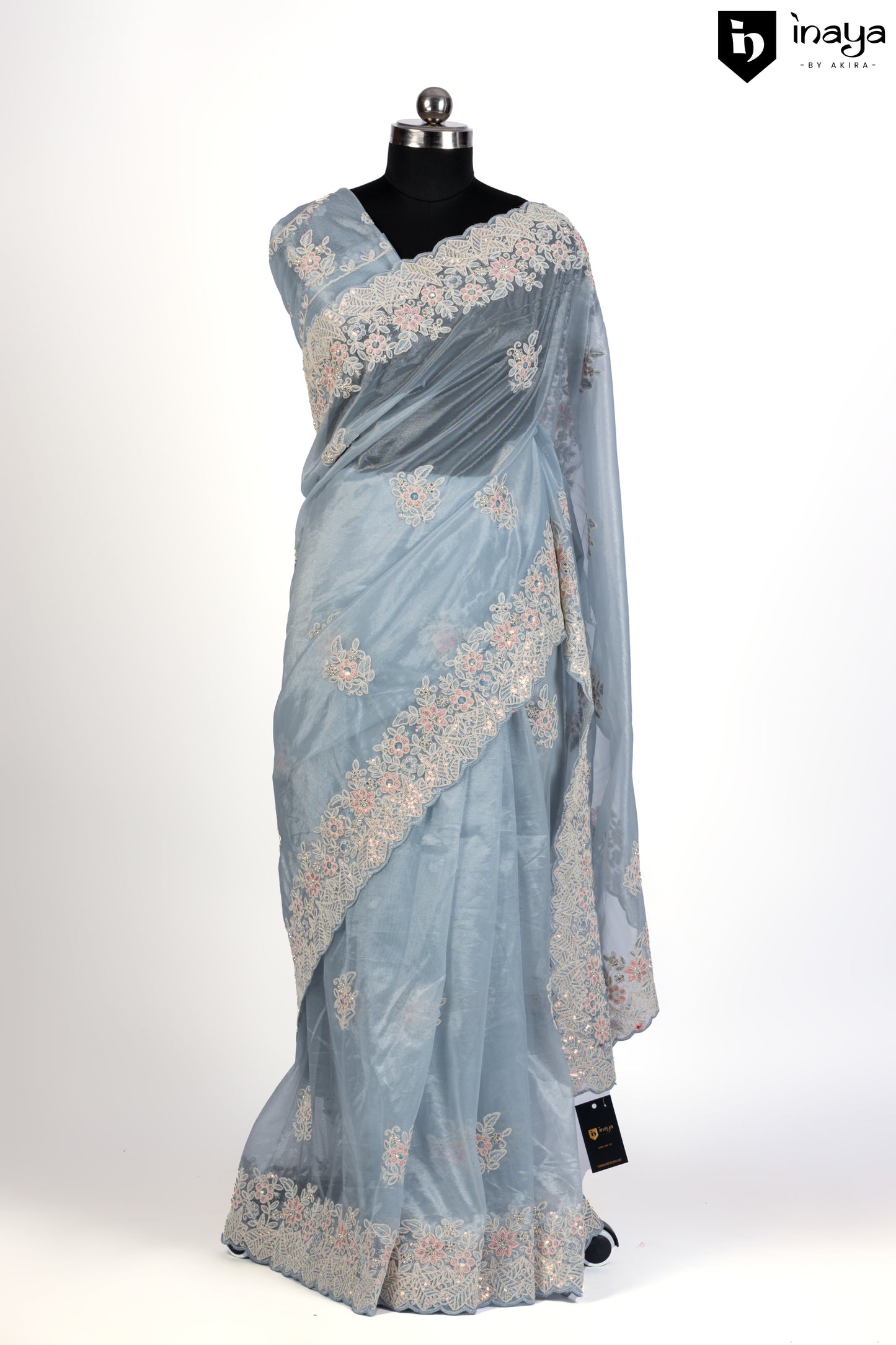 Sky Blue Serenity Organza Saree