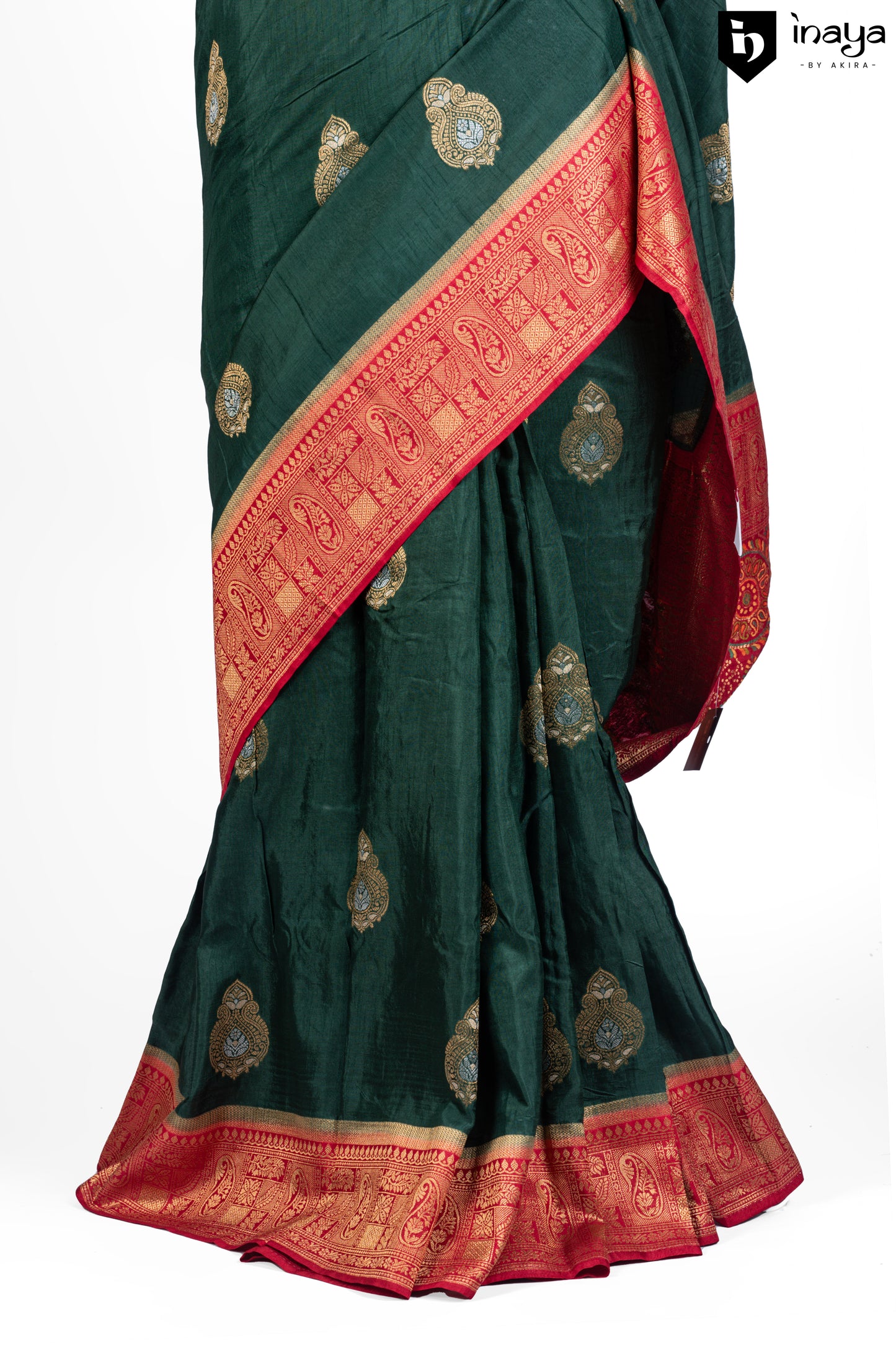 Emerald Elegance Banarasi Silk Saree