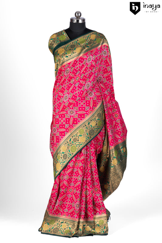 Regal Charm Banarasi Silk Saree in Rani Pink