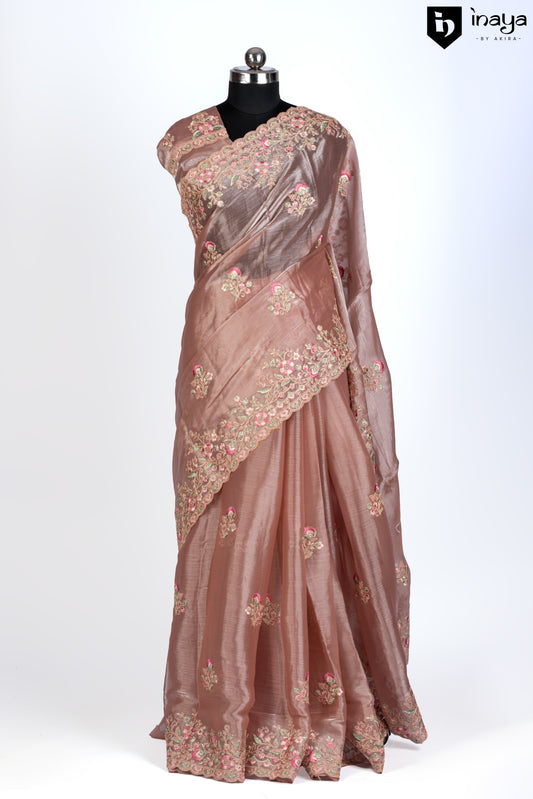 Blush Bloom Organza Saree